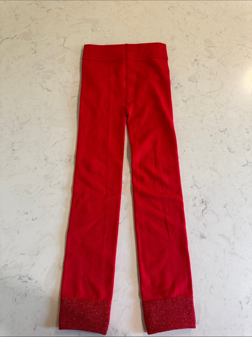 George Red Leggings with Sparkle Cuffs
